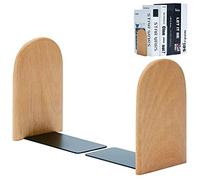 Extremos de Libros, 1 Pares Sujetalibros Madera, Sujeta Libros, Sujetalibros Antideslizante, Sujeta Libros de Metálicos, para Hogar, Oficina, Escuela, Biblioteca(Cabeza Redonda)