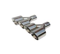 Extremos tubo escape coche 1 par de tubos de escape universales de acero inoxidable 304 dobles de 63 mm/89 mm para Benz(60MM IN 89MM OUT)