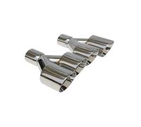 Extremos tubo escape coche 1 par de tubos de escape universales dobles de acero inoxidable 304 de 63 mm/89 mm para(66MM IN 89MM OUT)