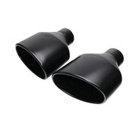 Extremos tubo escape coche 1 par puntas escape universales acero inoxidable coche salida 63 mm silenciador inclinado ovalado enrollado(P0DJ3027f-LR)