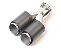 Extremos tubo escape coche 1 Pieza De Extremo Tubo Escape Universal Acero Inoxidable Brillante Longitud Igual Y Doble Punta Silenciador Central Garganta de Cola(51-101MM)