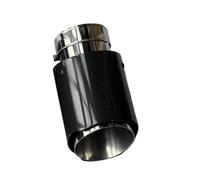 Extremos tubo escape coche 1 Pieza Terminales Escape Individuales Tubo Plateado Silenciador Extremo Trasero Fibra Carbono Brillante Para Universal Punta de Silenciador(ID 76MM-OD 76MM)