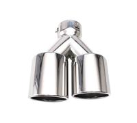 Extremos tubo escape coche 1 tubo escape acero inoxidable cromado Y universal con doble silenciador de 76 mm a 102 mm(EJ20211g-R)