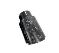 Extremos tubo escape coche 1 Uds Terminales De Escape Individuales Tubo Negro Silenciador Fibra Carbono Forjado Brillante Universal Punta de Silenciador(ID 76MM-OD 89MM)