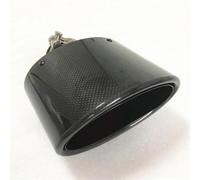 Extremos tubo escape coche 1 Uds Tubo De Escape Negro Modificado Gran Tamaño 150mm Boquilla Diámetro Silenciador Fibra Carbono Ovalado Brillante Punta de Silenciador(LD 66mm -OD 150mm)