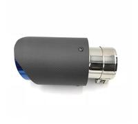 Extremos tubo escape coche 1 Uds. Tubo De Escape Universal Fibra Carbono Mate Con Terminales Acero Inoxidable Azul Único Para Benz Punta de Silenciador(IN 67MM-OUT 76MM)