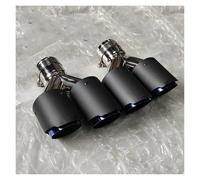 Extremos tubo escape coche 2 Uds Y Terminales Escape Universales Dobles Silenciador Tubo De Doble Salida Acero Inoxidable Azul Fibra Carbono Mate Punta de Silenciador(ID 63MM-OD 101MM)