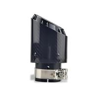 Extremos tubo escape coche Diseño Fibra Carbono Estilo Fresco + Acero Inoxidable Negro + Tubo De Escape Silenciador Coche Modificado Chapado En Rojo Garganta de Cola(Black Inlet 51mm)