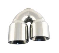 Extremos tubo escape coche Interfaz punta escape universal acero inoxidable para automóvil silenciador de tubo de escape 57mm 89mm de salida doble(bien)