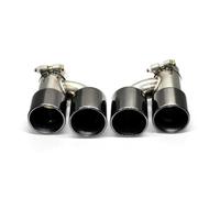 Extremos Tubo Escape Coche Para B&MW 640i 535i Punta Silenciador Escape Automóvil Tubo Escape Doble Punta Escape Acero Inoxidable Punta Silenciador Parachoques En Forma H Cola Tubo Escape(Black)