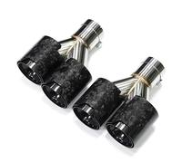 Extremos tubo escape coche Punta De Escape Cuádruple Silenciador Doble En Forma Y Fibra Carbono Forjada Universal(Carbon B)