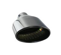 Extremos tubo escape coche Punta escape universal coche 63mm acero inoxidable pulido laminada/ovalada con silenciador inclinado color plateado y negro para RS4(H0DJ3027f-L)