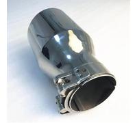 Extremos tubo escape coche Silenciador Tubo Escape Modificado Acero Inoxidable Plata Gran Calibre 114 Universal Cola Garganta Oblicua Cabeza Ligera Punta de Silenciador(60MM IN 89MM OUT)