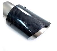 Extremos tubo escape coche Tubo De Escape Único Acero Inoxidable Con Chorro Arena Universal Cubierta Negra Carbono Brillante Punta Silenciador Garganta de Cola(IN 67MM-OUT 101MM)