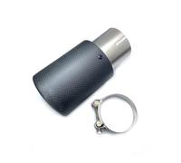 Extremos tubo escape coche Tubo De Escape Único Universal Acero Inoxidable Punta Silenciador Cubierta Negra Mate Carbono Completo Garganta de Cola(60MM IN-89MM OUT)