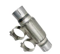 Extremos tubo escape coche Tubo De Escape Universal Conexión Flexible Telescópica Fuelle Trenzado Conector Silenciador Acero Inoxidable Soldado Punta de Silenciador(Slotting I.D80MM)