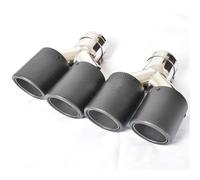 Extremos tubo escape coche Tubo Silenciador De Acero Inoxidable Con Punta Escape Fibra Carbono Rizada Doble Mate Universal 2 Uds Para E90 Punta de Silenciador(IN 48MM OUT 76MM)