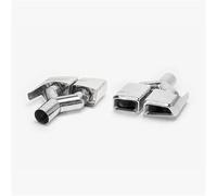 Extremos tubo escape coche Un Par De Silenciadores Tubo Escape Acero Inoxidable 304 Para Benz W212 W204 Amg E63 Boquilla Tapón(Plata)