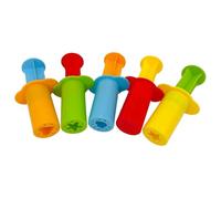 Extrusora de arcilla, 5 piezas de herramienta extrusora de arcilla para niños, mini plástico creativo con mango largo, fácil de apretar, herramientas de manualidades para amantes de las artes y manua