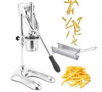 Extrusora de patatas de acero inoxidable para hacer patatas fritas, máquina manual para cortar patatas fritas, adecuada para uso doméstico, bares, puestos de comida y restaurantes.