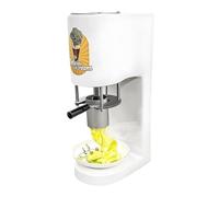 Extrusora eléctrica comercial con 4 formas creativas, máquina para hacer espagueti y fideos de helado, formación rápida en 6 s, ligera y portátil para cafeterías y fiestas infantiles.(White)