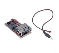 EXTRWORY 1 convertidor reductor dual USB DC-DC de 6 V-40 V a 5 V 3 A 92% de BS Material Diseño para banco solar de coche (individual + cable de 30 cm)