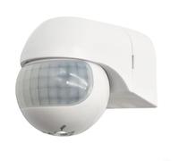 EXTRWORY 1 sensor detector de movimiento, infrarrojo PIR rango de 180°, IP44 impermeable para jardín al aire libre, crepúsculo ajustable 3-2000 Lux, blanco