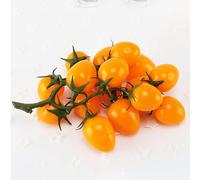 EXTRWORY 16 piezas artificiales para tomates cherry racimo 19 cm PU rojo amarillo tallos decorativos frutas para el hogar cocina fiesta (amarillo)