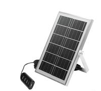 EXTRWORY 4 puertos 5V 8W cargador de panel solar monocristalino marco de aluminio 5M cable ajustable soporte para acampar senderismo para fuente de alimentación al aire libre plata