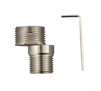 EXTRWORY Adaptador de grifo de esquina de tornillo excéntrico en ángulo ajustable de 360 grados para posicionamiento flexible de tuberías en cocina, baño, lavadero, acero inoxidable (estilo corto)