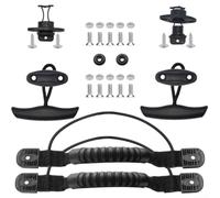 EXTRWORY Asas de transporte para kayak con cable corto en T y kit de tapón de drenaje, piezas de repuesto de montaje lateral de canoa resistentes para Hobie Pelican Sit on Top Boats, color negro