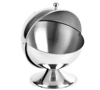 EXTRWORY Azucarero de acero inoxidable de 16 onzas, tarro de caramelo pulido con tapa abatible para cubos de azúcar, nueces, mentas, hogar, cocina, oficina, bar, restaurante