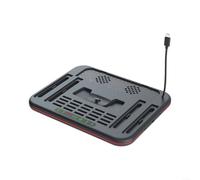 EXTRWORY Base de carga 5 en 1 para Switch 2 con ventilador de refrigeración de 3 velocidades y 9 modos RGB para 4 Joy-Pads y soporte para tarjetas de juego Pro Controller Black ABS Gamer