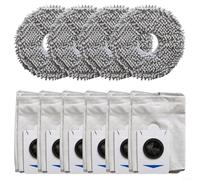 EXTRWORY Bolsas de polvo de repuesto para Ecovacs para Deebot para T30S para Combo X2 4X Paños de fregona 6X Bolsas de polvo Kit de microfibra