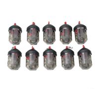 EXTRWORY Cap Swim Feeder Plastic Groundbait Fishing Tackle Maggot Bait Holder Carp Catfish Angling Accessory Black 26X48mm (10pcs)