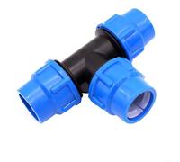 EXTRWORY Conector rápido de plástico de 3 vías para sistema de riego de jardín PE PVC PPR Pipe Fitting Tee Valve Azul Negro 20mm 25mm 32mm 40mm 50mm 63mm para agricultura de huerto (40mm)