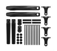 EXTRWORY Guardabarros de bicicleta para rueda delantera y trasera, de nailon, color negro, ajuste ajustable, protección contra salpicaduras de MTB, ciclismo de carretera (2 piezas)