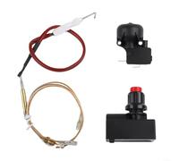 EXTRWORY Interruptor de pulso Interruptor de encendido Interruptor de inclinación de termopar para calentador al aire libre Protección contra llamas (batería AAA)