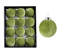 EXTRWORY Juego de 12 adornos de bolas de Navidad, de terciopelo, fluorescentes, decoración de plástico moderno, decoración colgante de frutas de olivo para el hogar de vacaciones (A)