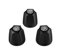 EXTRWORY Juego de 3 pomos de ducha negros con mango desviador de frío y caliente, acabado mate, pomos de control de válvula de baño de plástico para grifos mezcladores