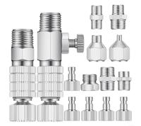EXTRWORY Kit de adaptador de aerógrafo de 14 piezas para manguera de compresor de aire, conectores de liberación rápida, accesorios de aleación de acero para aficionados a la pintura Iwata Master