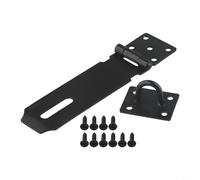 EXTRWORY Kit de cerrojo de puerta de acero inoxidable, placa de hebilla plegable para puerta de granero, cobertizo, pestillo antirrobo, negro, 4 pulgadas, hogar, hotel, dormitorio (5 pulgadas)
