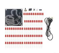 EXTRWORY Kit de soldadura electrónica de luz fluida del tamaño del pulgar, para montaje de microcontroladores, proyecto de aprendizaje DIY PCB con LED y resistencias negro, para principiantes (cable