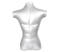 EXTRWORY Maniquí inflable para hombre de 72 cm, modelo de torso de medio cuerpo, accesorios para exhibición de ropa para exhibiciones minoristas, ferias comerciales (plateado)