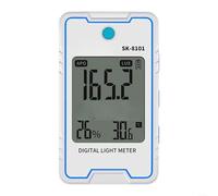 EXTRWORY Medidor de luz estroboscópica Tester 01-999900Lux Análisis de parpadeo 10Hz-10kHz Detección de humedad de temperatura Evaluación rápida Metal plástico blanco 7x4x1cm, para fábrica de oficina