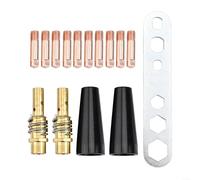 EXTRWORY MIG - Kit de consumibles para soplete de soldadura, para 15AK 14AK MB-15 puntas de núcleo de flujo, boquillas, difusores, soporte de 06 mm, cobre