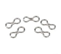 EXTRWORY Ojales de plomo de pesca, guías de tornillo de latón, líderes de alambre para carpas de lubina, agua dulce, aparejos de agua salada, amarillo, plata, tamaños mixtos (plata L)