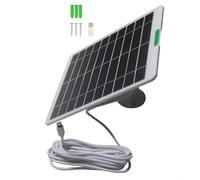 EXTRWORY Panel de carga solar de 5 W, para Anker, para Eufy, para anillo, para cámara de seguridad parpadeante, configuración de jardín, polisilicio negro, 197 x 167 x 10 mm (blanco)