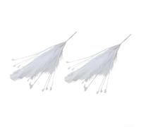EXTRWORY Paquete de 2 arreglos florales artificiales de pavo real barbudo para boda, guía de carretera, decoración, centro de mesa, 63 cm, planta de plástico (blanco)