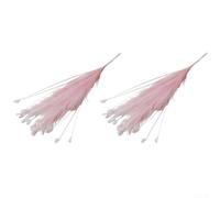 EXTRWORY Paquete de 2 arreglos florales artificiales de pavo real barbudo para boda, guía de carretera, decoración, centro de mesa, 63 cm, planta de plástico (polvo poco profundo)